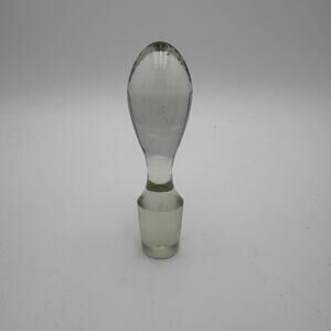 Vintage Clear Decanter Wine Stopper Glass 5"